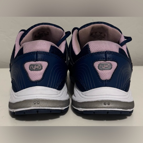 Ryka Women's Sky Walk lace up Navy and Pink Athletic Shoes. - Picture 4 of 5